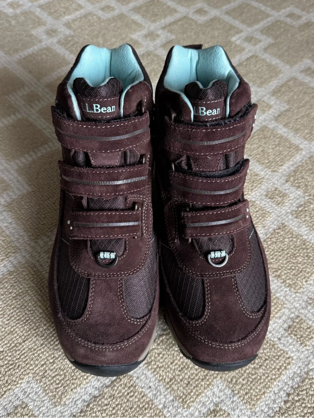 L.L. Bean Primaloft Waterproof Winter Hiking Boots Brown Aqua Size 8 Wide